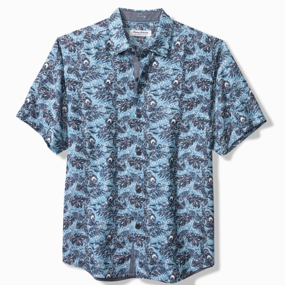 Tommy Bahama Men's Coconut Point Capuchin Vines IslandZone Camp Shirt Small